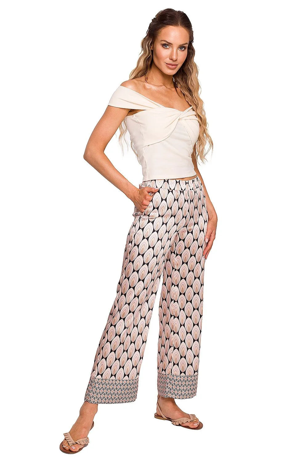 Chemisier Femme Élégant Coton Élasthanne Vert Vif Bardot Twist Mode Été Confort Taille Ajustable