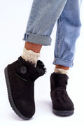 Bottines noires suédine casual confortables fourrure intérieure chaude semelle crantée hiver femmes élégantes