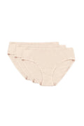 pack trois culottes coton extensible beige nude taille mi haute couvrance complète ceinture élastique douce coutures plates