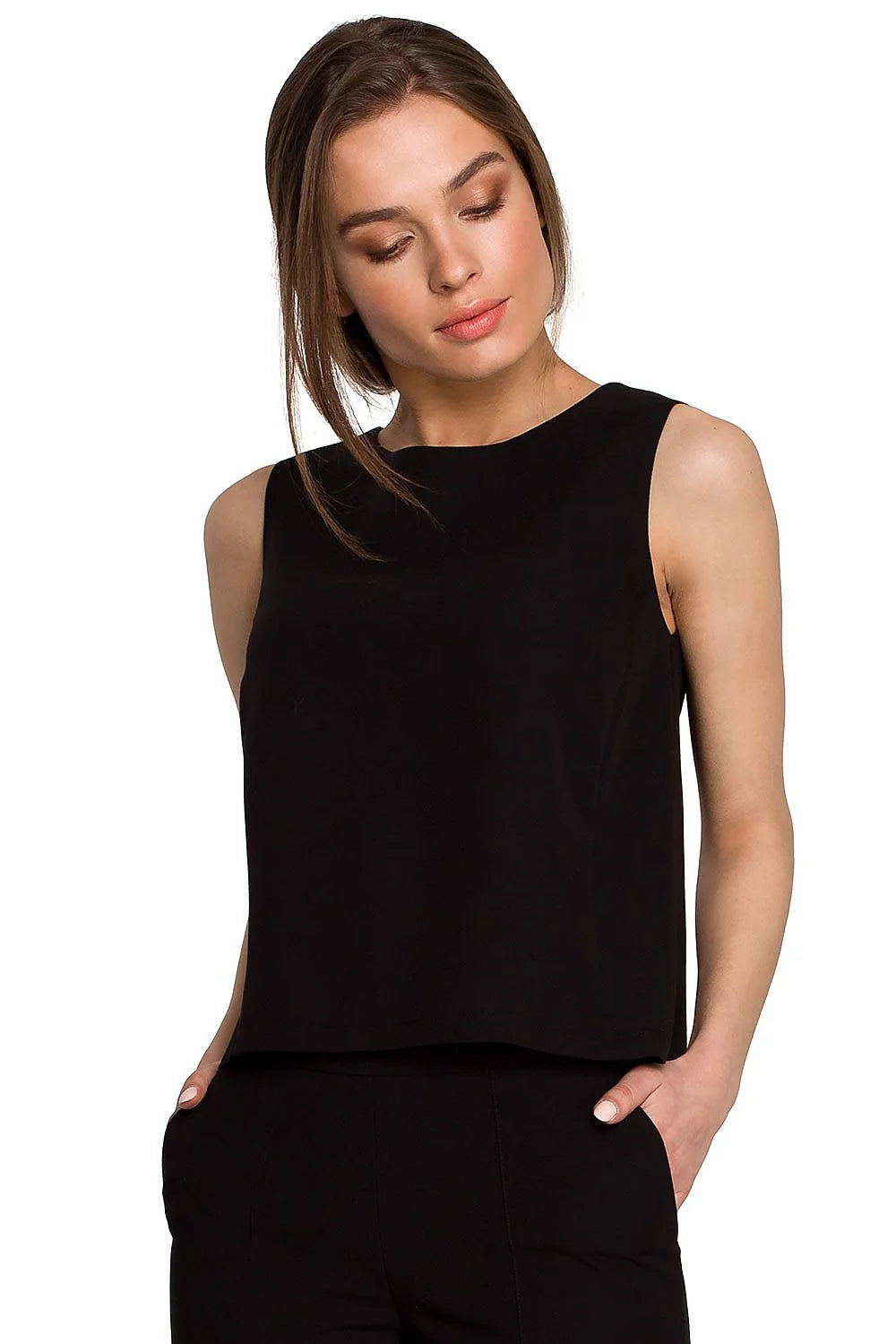Top Femme Bleu Vif Polyester Élégant Ample Décontracté Travail Bureau Mode Style Professionnel