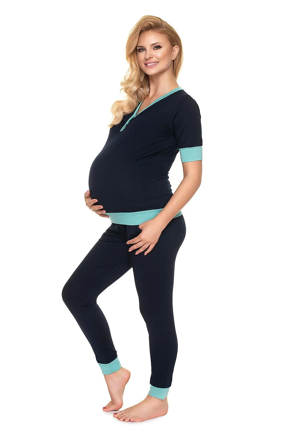 Pyjama de maternité doux et confortable en coton pour femmes enceintes, style moderne et pratique