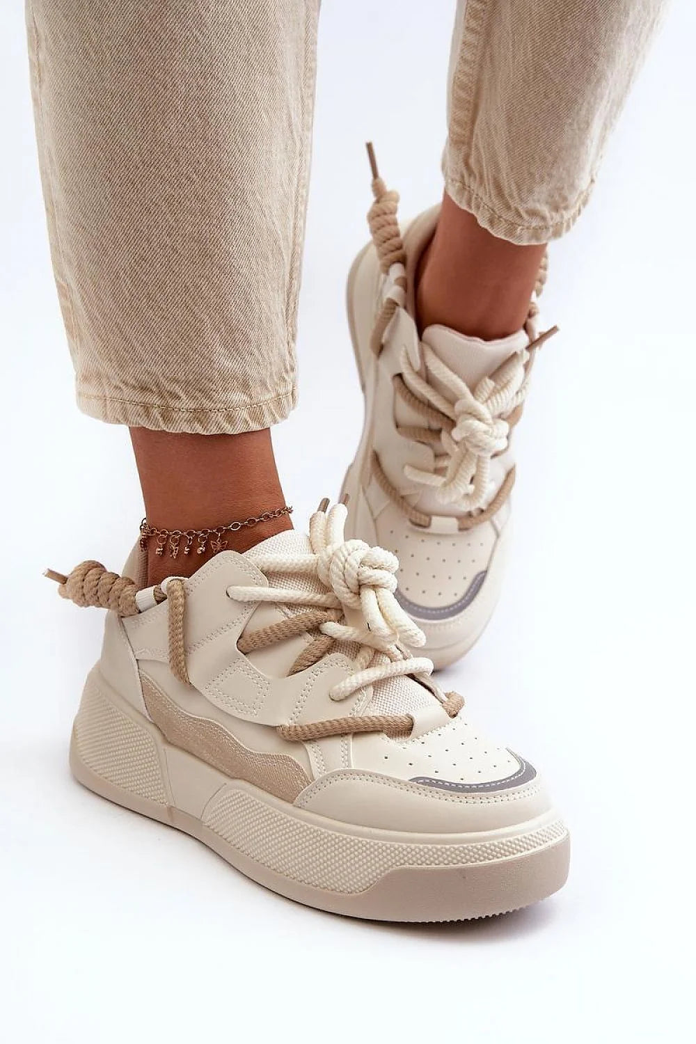 Chaussures de sport Step in style - Baskets plates modernes en cuir synthétique pour femmes - Design chunky et confortable
