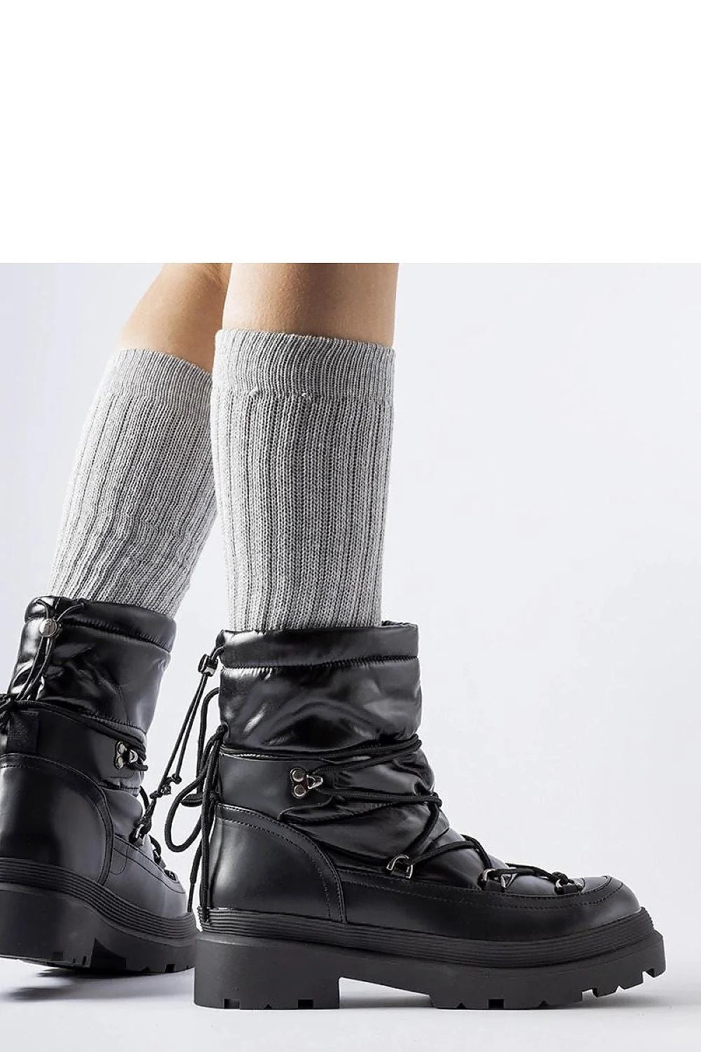 Bottes de neige Solea pour femmes style hiver après-ski design moderne matelassé conforturable isolation thermique caoutchouc noir
