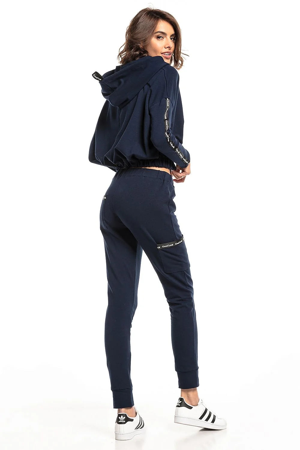 Ensemble sport femme coton bordeaux confort urbain bandes contrastées jogging capuche détente active
