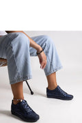 Baskets mode modernes femmes bleu marine ajourées tige haute lacets confort ville décontractées élégantes