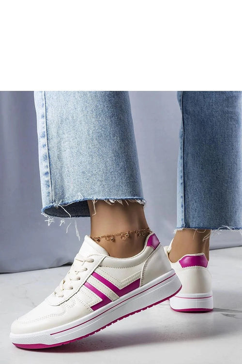 Baskets Solea pour femmes design moderne épuré blanc rose semelle caoutchouc fermeture lacets confort