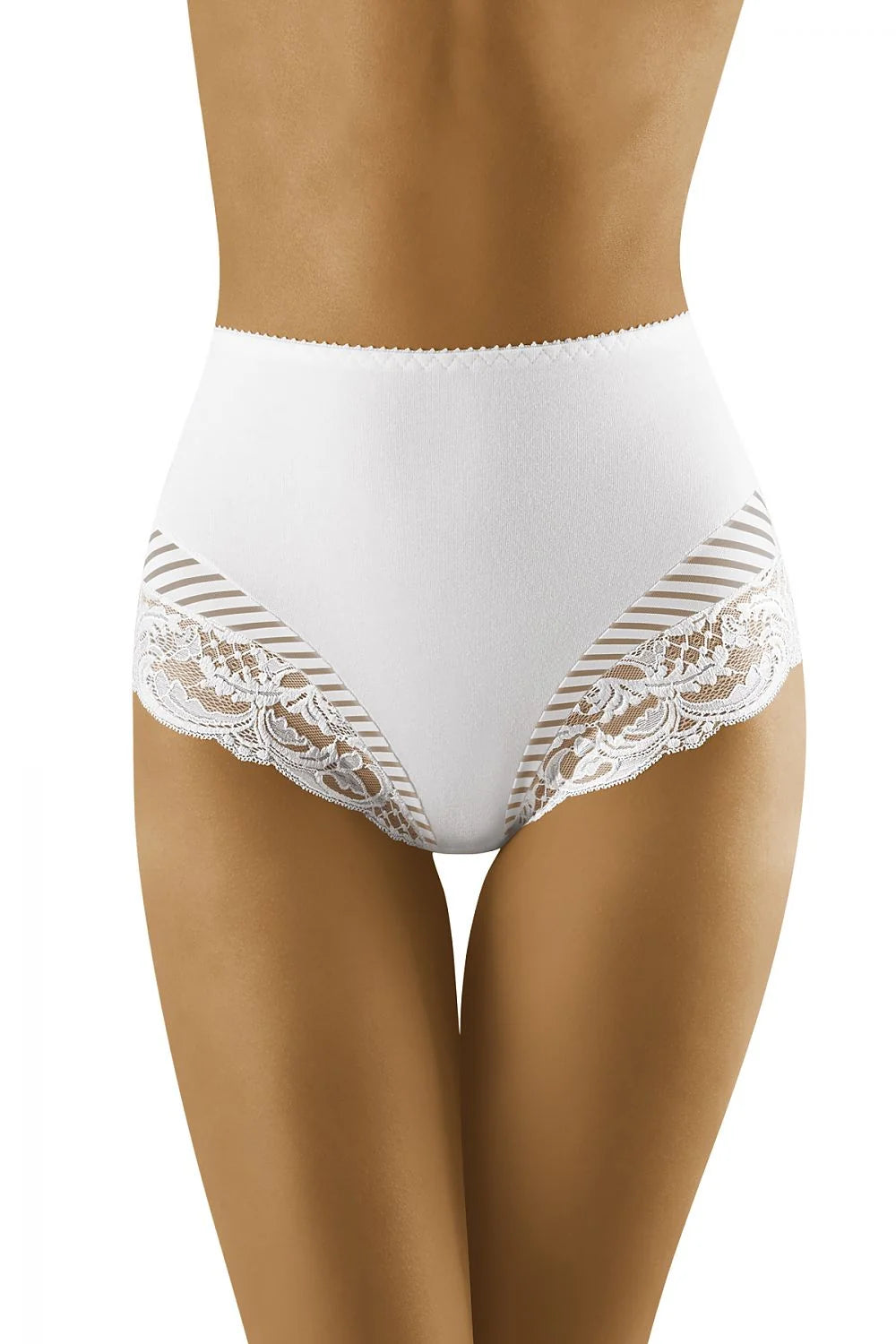 Culottes taille haute en dentelle noire élégante sexy pour femmes avec tulle rayé transparent