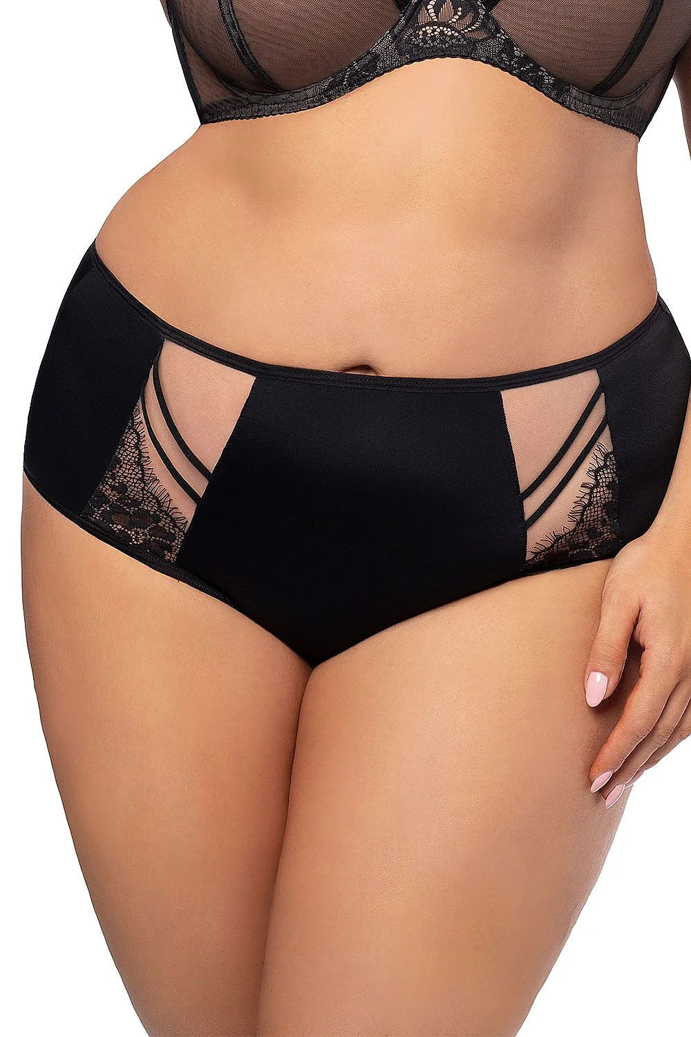Culotte Taille Haute en Dentelle Noire Élégante et Sexy pour Femme Lingerie Chic Gorsenia