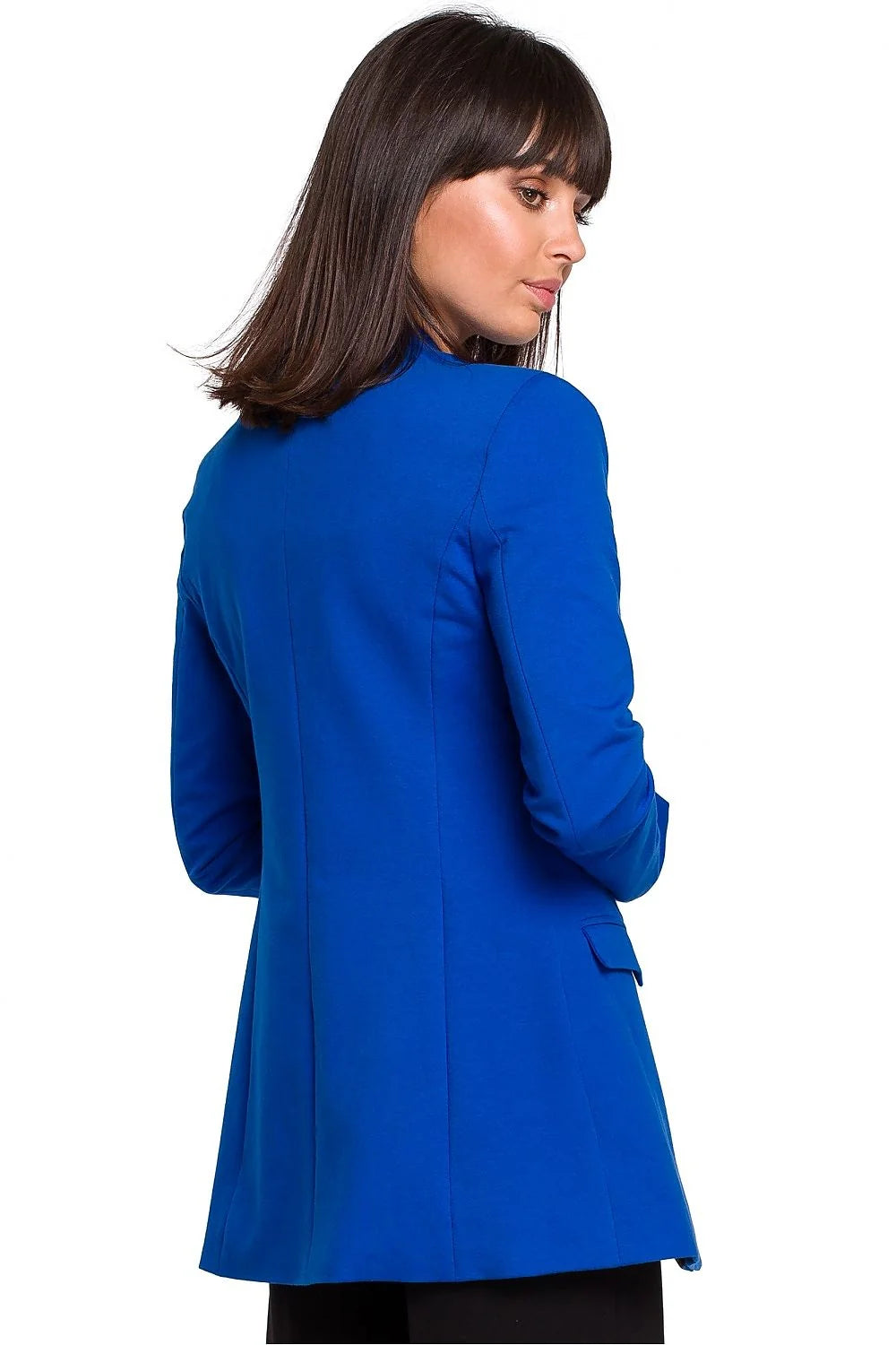 blazer femme BeWear rouge vif ajusté cintré manches longues col châle poches rabat doublé coton élasthanne confortable structuré
