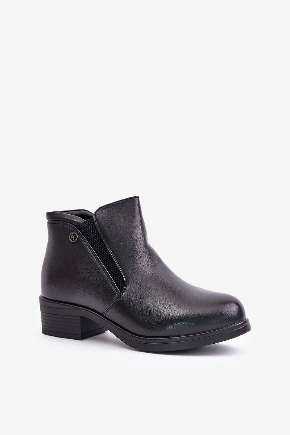 Bottines élégantes pour femmes cuir synthétique fourrure doublure semelle talon 4.5 cm style Chelsea moderne