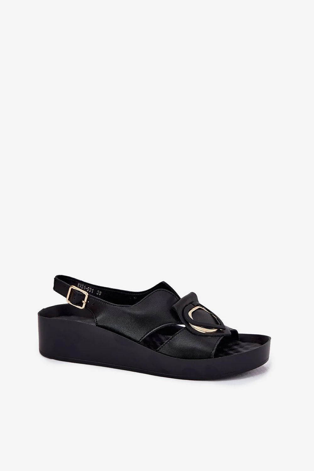 Sandales pour femmes S.Barski cuir naturel semelle compensée ornement métal doré confort moderne style élégant occasion quotidienne formelle