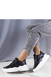 Baskets Solea noir cuir synthétique semelle épaisse sneakers femmes tendance confortables pour quotidien décontracté