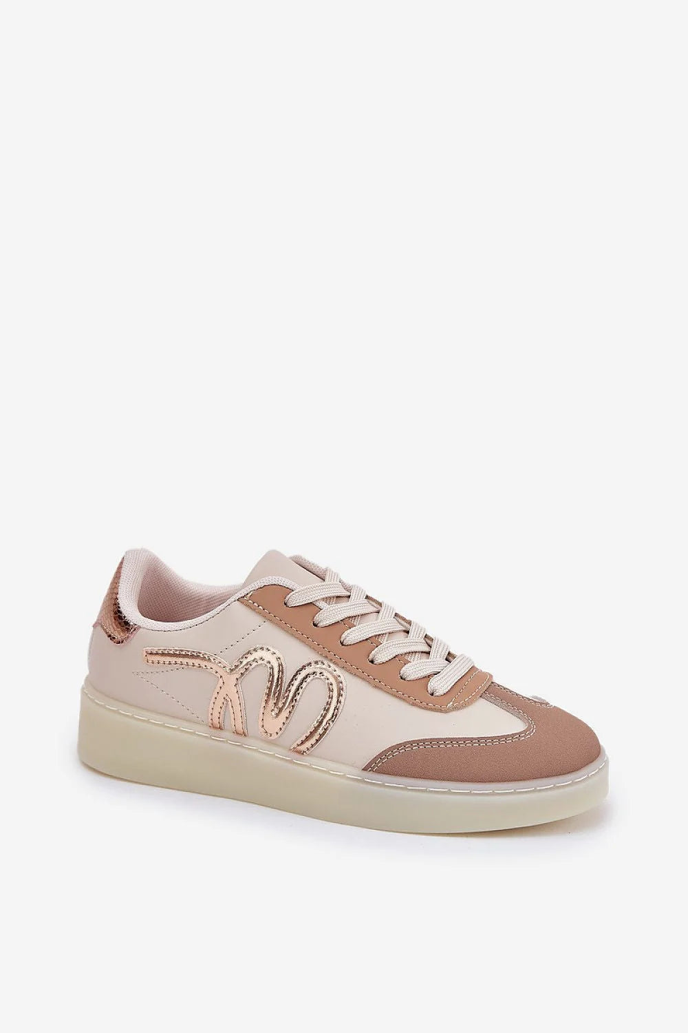 Chaussures de sport femmes style moderne confort matelassé couleur beige marron design polyvalent occasion quotidienne