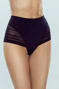Culotte taille haute microfibre extensible élégante noire avec tulle bandes modernes pour femme chic