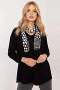 Ensemble féminin Chandail Italy Moda pull-over écharpe motif pois noir blanc style moderne décontracté occasion quotidienne