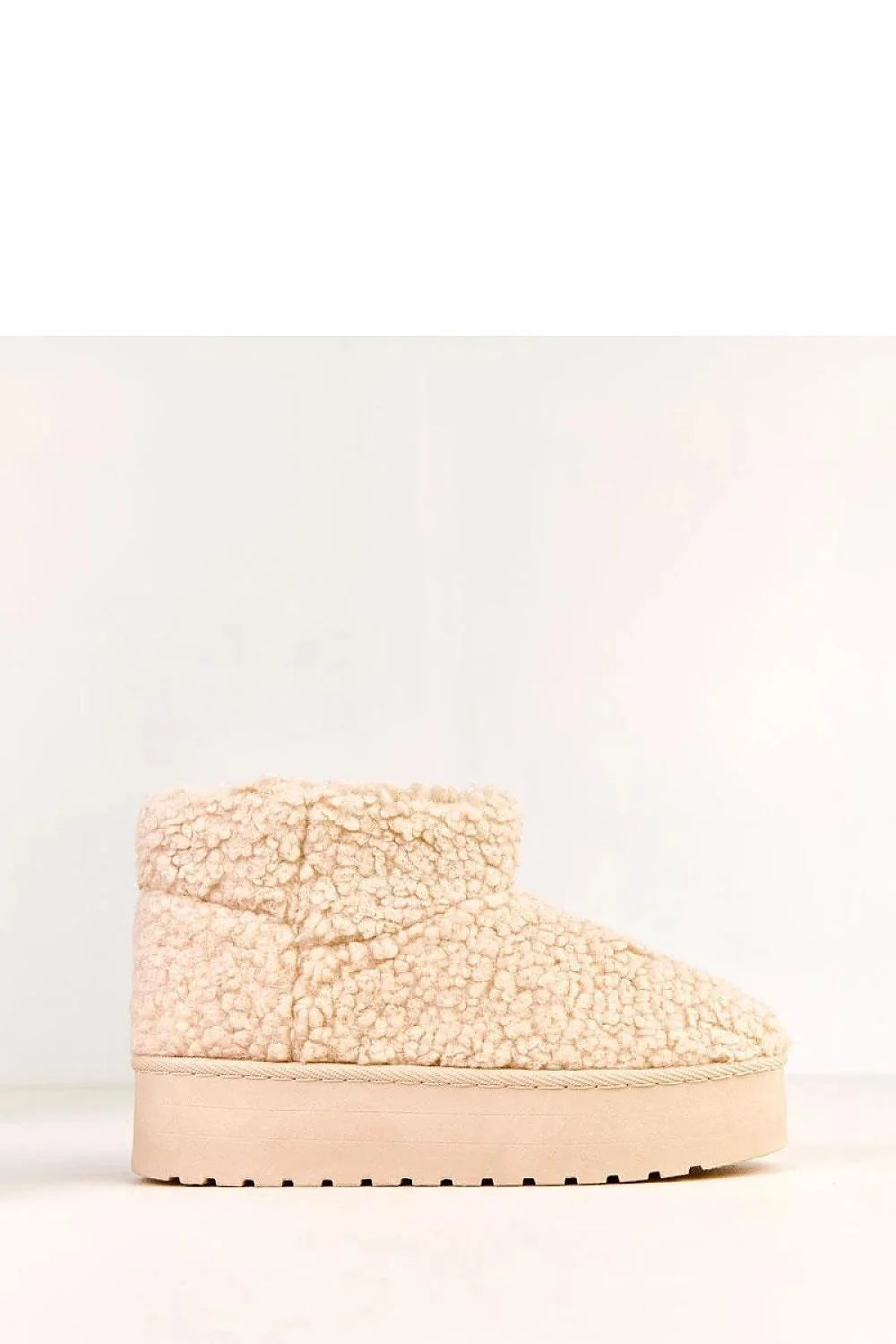 bottes neige fourrure synthétique mouton doublure pelucheuse sherpa beige crème bouclette imitation peau plateforme 4cm semelle antidérapante slipon