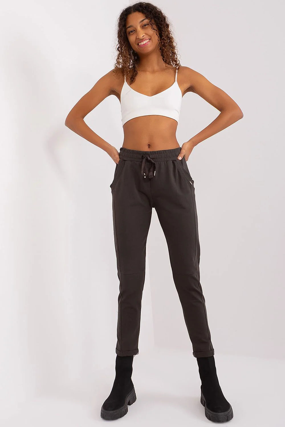 Pantalon survêtement Relevance femme confort style décontracté coupe ample matière douce élastique taille ajustable poches latérales