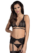 Ensemble lingerie dentelle noire style oriental élégant sensuel ajustable confort occasions spéciales femme moderne