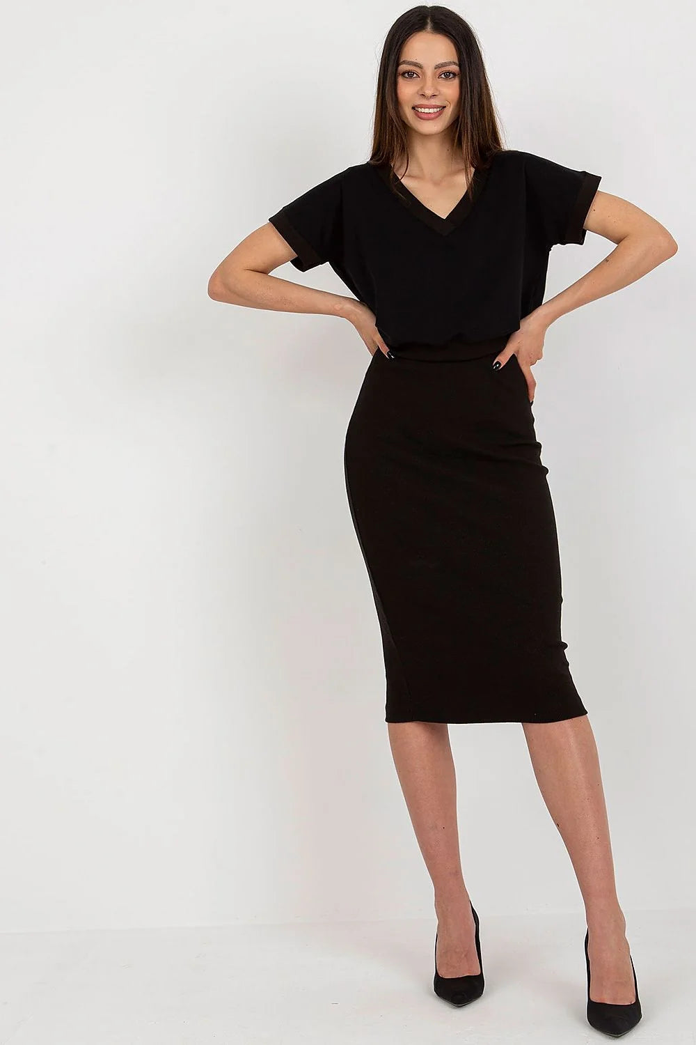 Ensemble femme élégant chemisier robe encolure cœur décolleté V élasthanne 95% coton femmes occasions multiples
