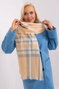 Écharpe à carreaux et manteau en bleu vif pour femme, style classique, écharpe en laine, manteau double boutonnage, automne-hiver, chic et confortable