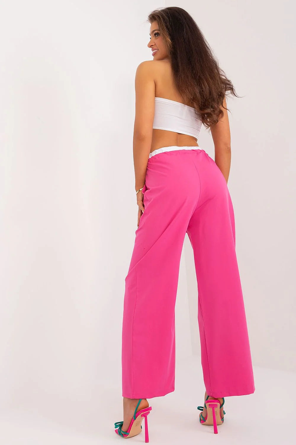 Ensemble femme short bustier pantalon taille haute couleurs vives mode été chic deux pièces