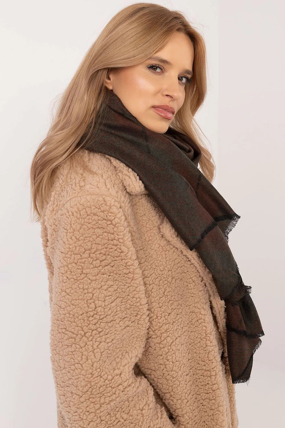 Foulard élégant motif géométrique viscosé��品質 190cm x 69cm多様なスタイル女性用