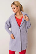 Manteau pour femme style décontracté élégant longueur totale 124 cm laine 38.4% polyester 23.5% angora 15.3% viscose 22.8% poches coulissantes boutons-pression automne hiver