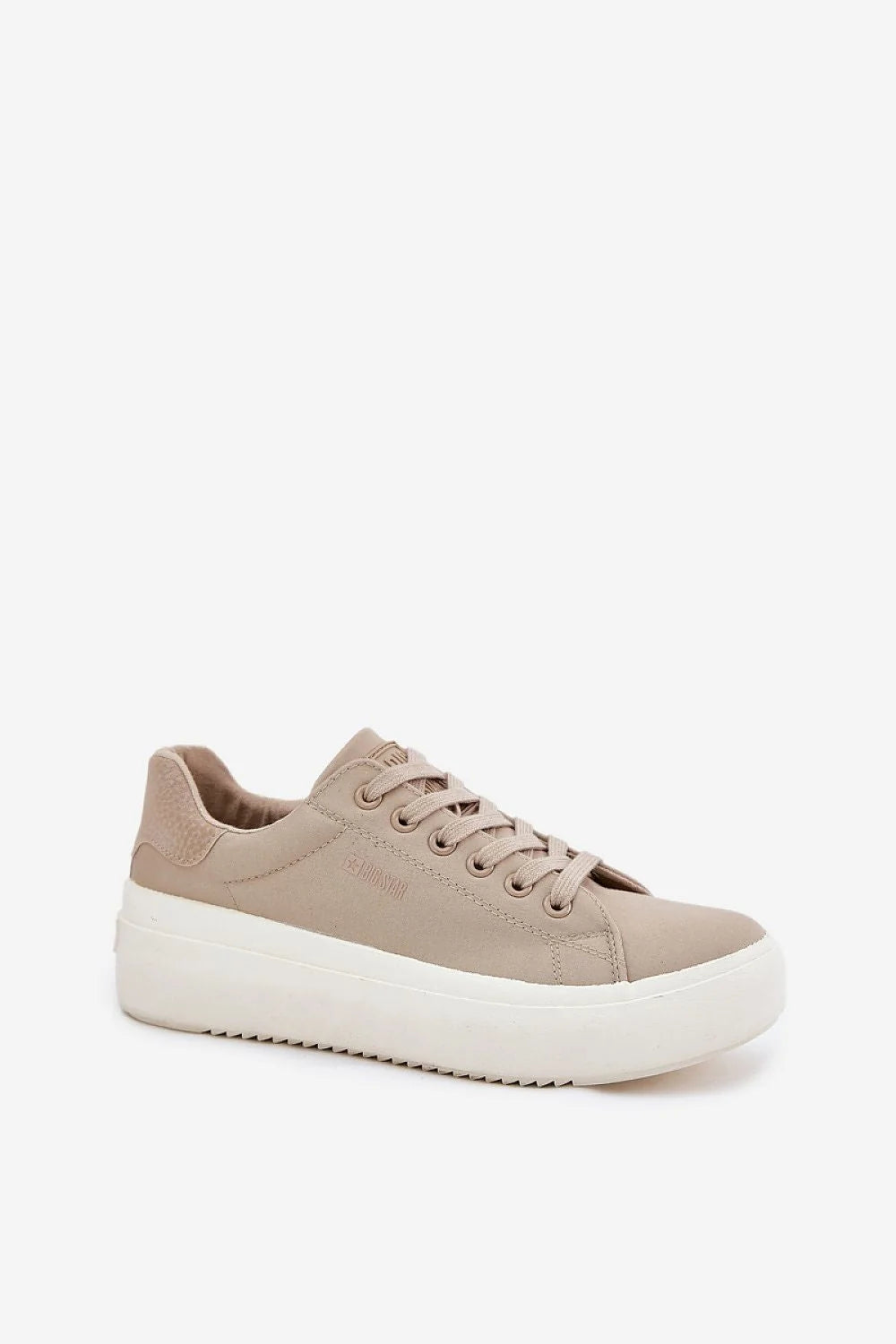 Baskets Step in Style Femme: Sneakers Beige Plateforme Haute Textile Confortable Design Moderne Élégant Occasions Diverses
