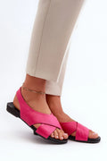 Sandales pour femmes design moderne élégant cuir naturel confort style ouvert brides croisées chaîne dorée été casual événement noir rose