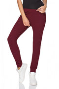 Pantalon de jogging bordeaux en coton confortable et sportif pour un look urbain décontracté chic