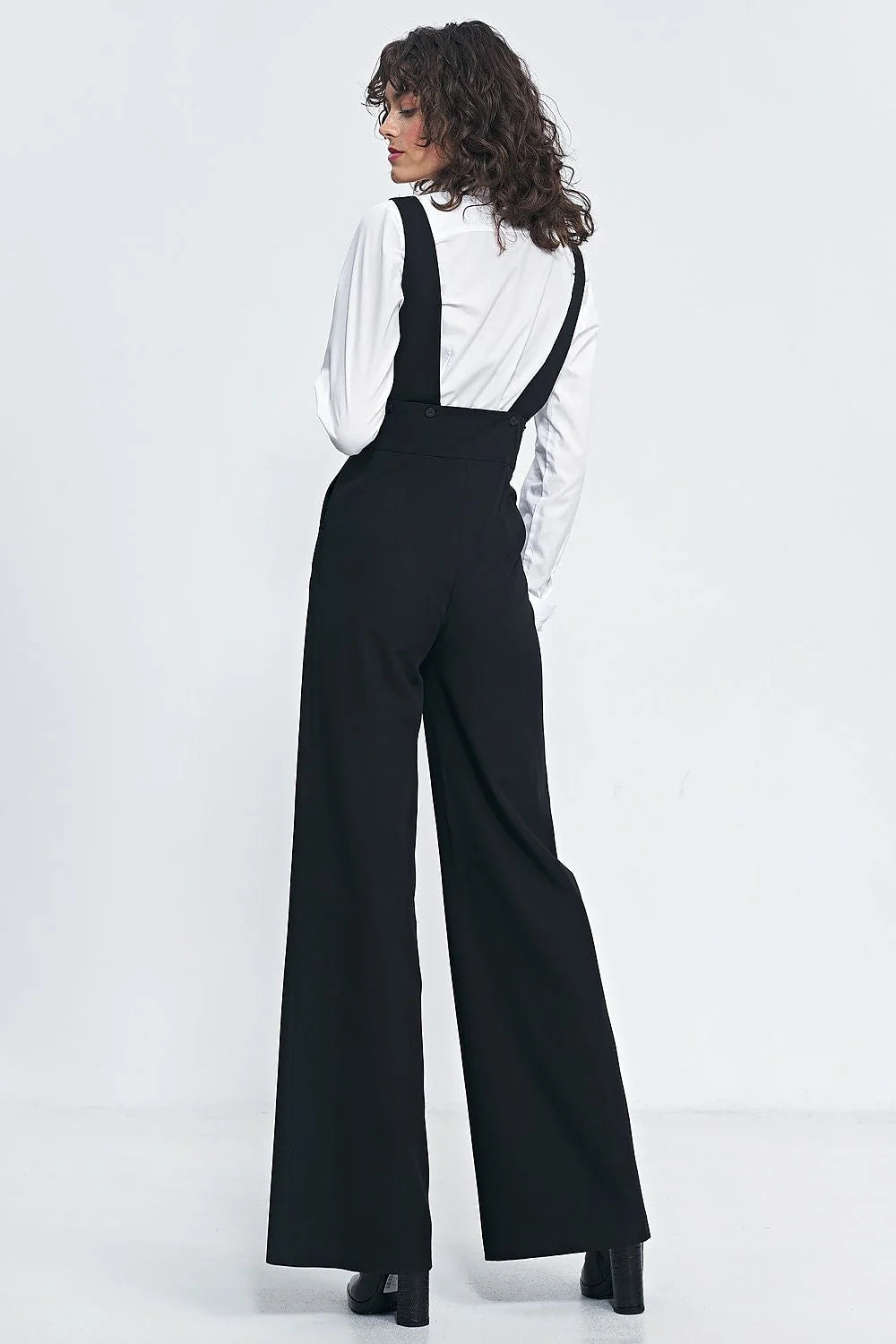 Combinaison Nife élégante pour femmes taille haute bretelles larges jambes larges motifs universels polyester élasthanne viscose