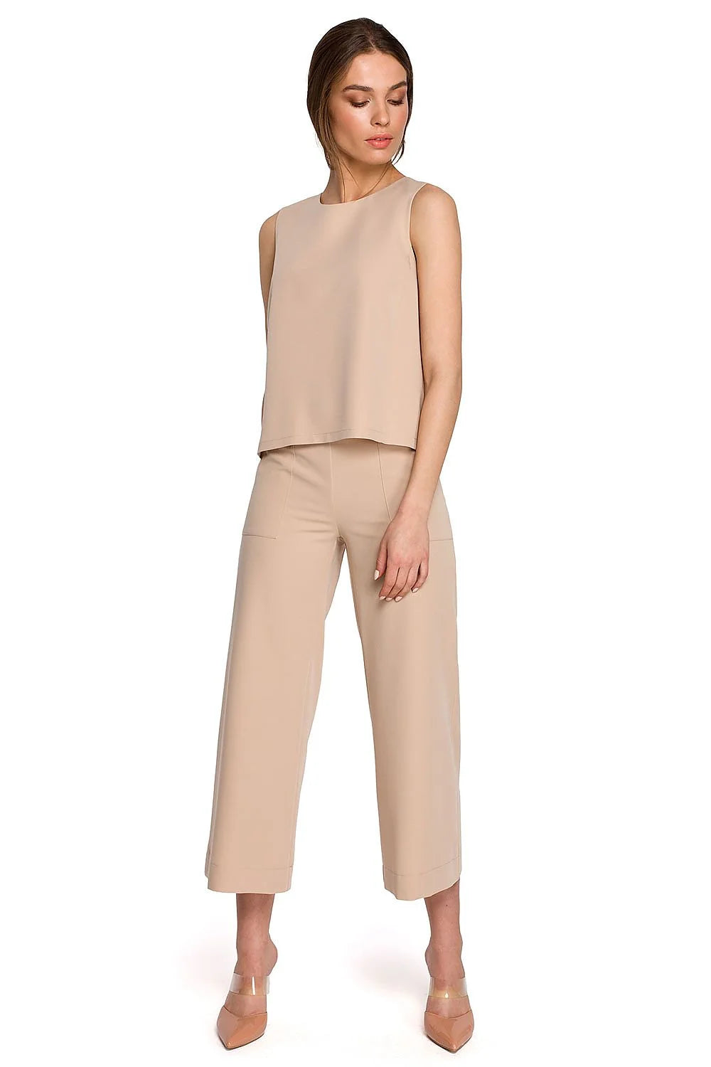 Top Femme Bleu Vif Polyester Élégant Ample Décontracté Travail Bureau Mode Style Professionnel