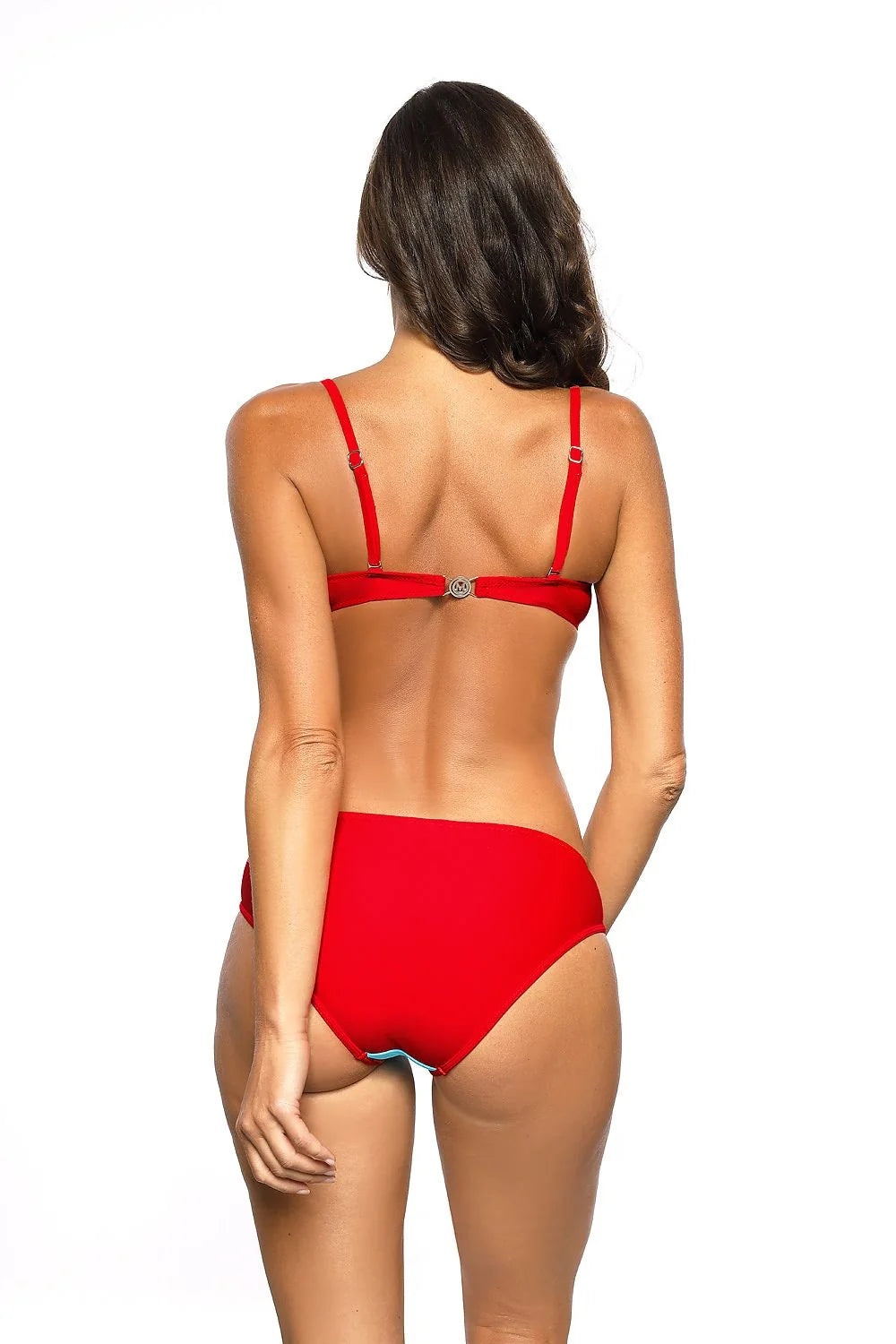 Maillot de bain deux pièces Marko design coloré élégant bandeau rouge vif détails torsadés culotte multicolore femmes été 2023