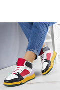 Baskets montantes femme design moderne audacieux style sportif streetwear coloris contrastés cuir synthétique tissu confort ankle support