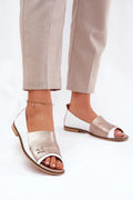 Sandales femmes élégantes été 2023 cuir synthétique peep toe doré blanc confortable occasionnels soirée quotidien