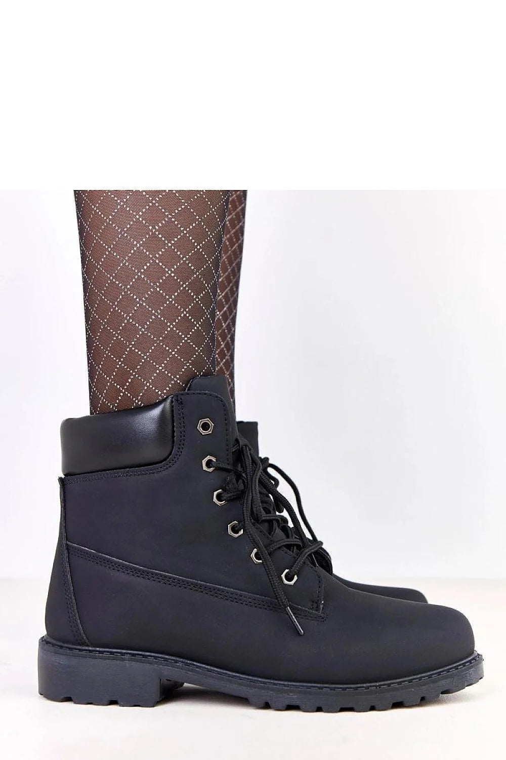 bottines rangers femme lacets noir nubuck synthétique colrembourré faussefourrure bout rond fermetureéclair semelle crantée antidérapante talon bloc tige13cm confortable