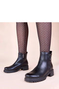 bottines Terina noires cuir cheville talon bas carré fermeture zippée latérale semelle crantée antidérapante élégantes confortables urbaines résistantes