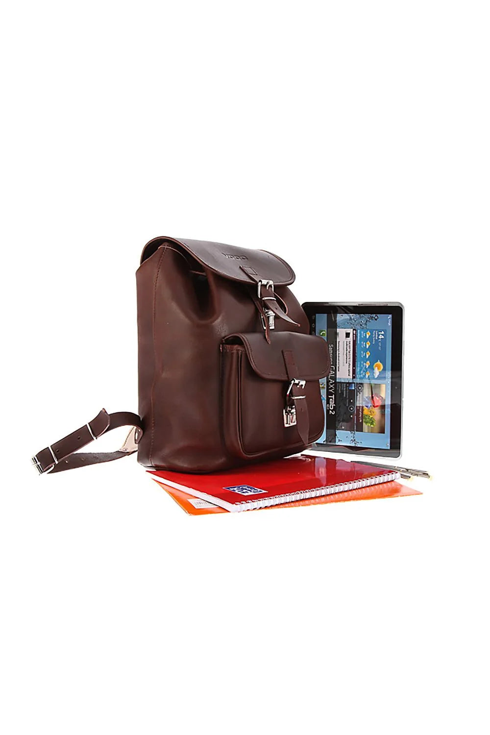Sac à dos cuir élégant classique marron clair camel avec compartiments multiples pour femme moderne