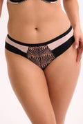 Culottes brésiliennes Gaia modernes en dentelle noire et beige rosé femmes lingerie confortable ajustement parfait