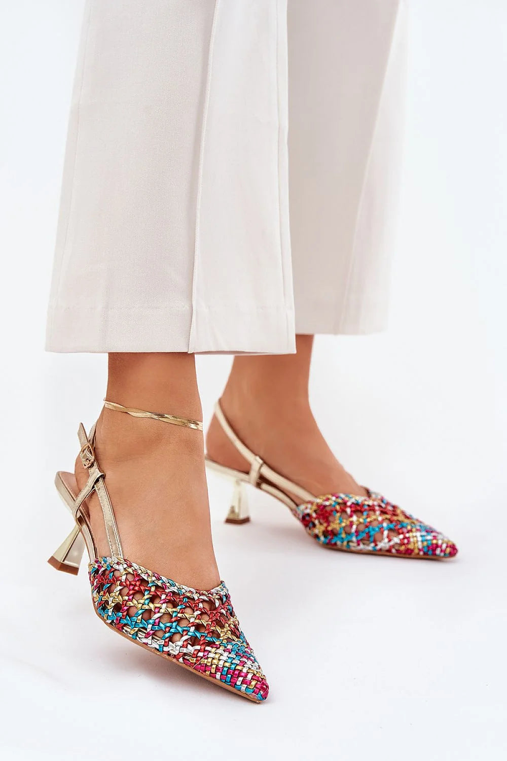 Talons hauts Step in style style audacieux détails dorés motif multicolore soirée spéciale femmes