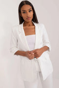 Veste blazer pour femme moderne épuré design classique intemporel coupe ajustée blazer blanc polyester