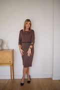 Robe de jour La Aurora élégante coupe droite motifs géométriques femmes matures tailles grandes confortables