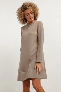 Robe de jour Tessita maille longueur genou coupe trapèze manches longues col rond coton polyester certification OEKO-TEX Standard 100