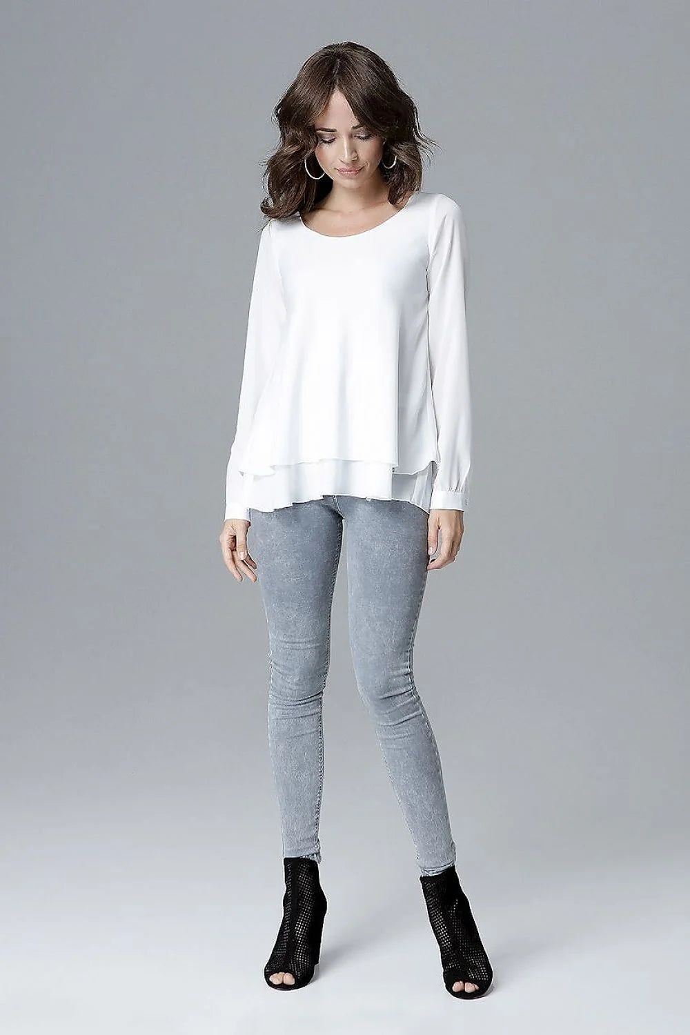 Chemisier Lenitif en Polyester Blanc Moderne et Confortable pour Tenue Décontractée Femme Style Urbain