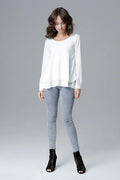 Chemisier Lenitif en Polyester Blanc Moderne et Confortable pour Tenue Décontractée Femme Style Urbain
