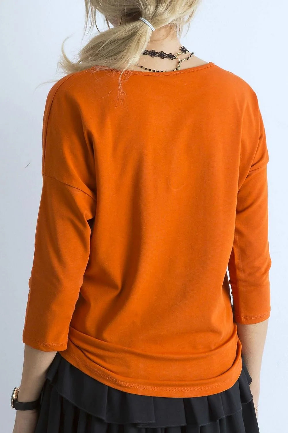 chemisier femme BFG coupe droite manches troisquarts coton élasthanne gris clair minimaliste décontracté doux extensible respirant confortable ample col arrondi