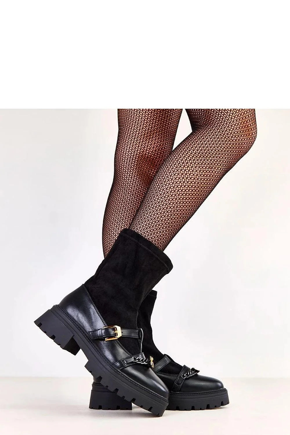 bottines femme suédine effet cuir écologique doublure chaude tige 20cm bout rond talon bloc 5cm plateforme basse semelle crantée