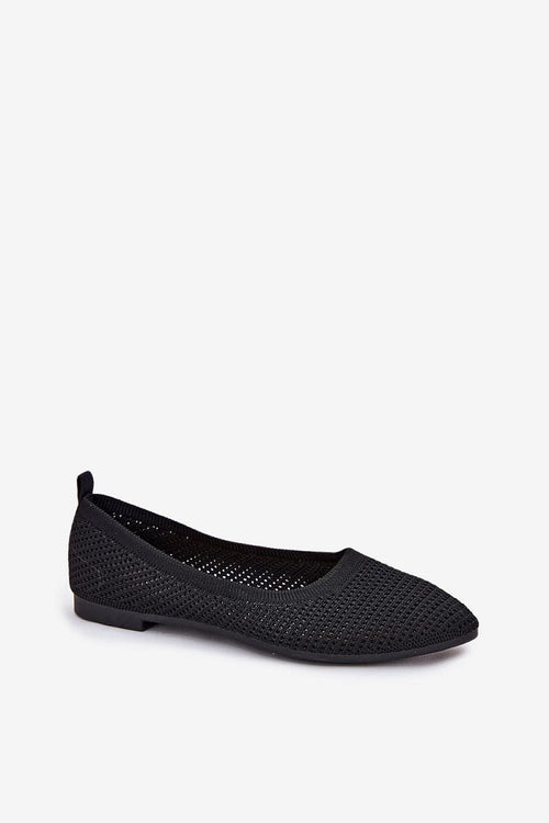 ballerines femmes élégantes maille noire bout pointu semelle cuir écologique confortable plate flexible respirante minimaliste sophistiquée dorée cheville