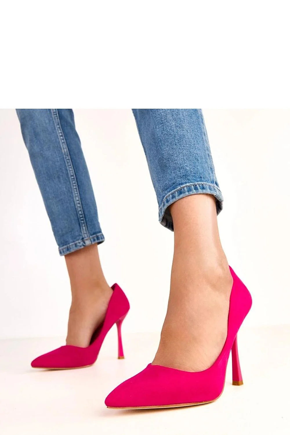 escarpins femme talon aiguille onze hauteur bout pointu coupe basse cuir écologique suédé fuchsia vif stiletto élégant glamour confortable intemporel