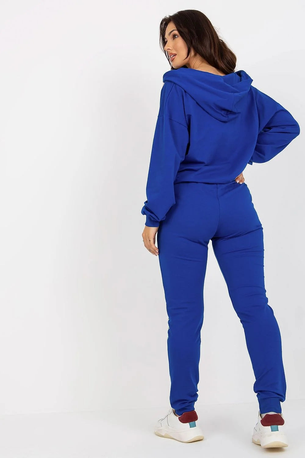 ensemble femme survêtement sweatshirt capuche oversize pantalon slim molleton coton élasthanne noir vert blanc bandes latérales cordons colV étiquette streetwear
